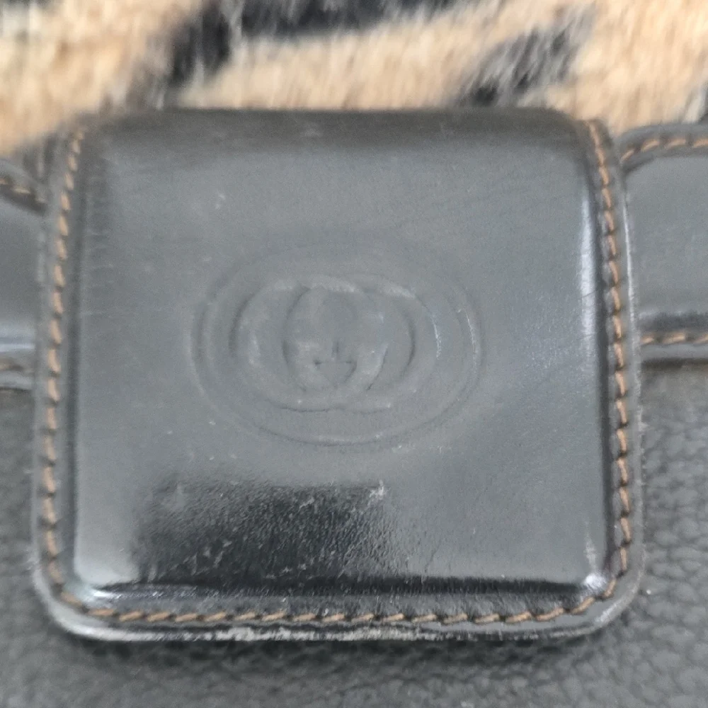 GUCCI Vintage Black GUCCI TOM FORD ERA Leather Men Authentic